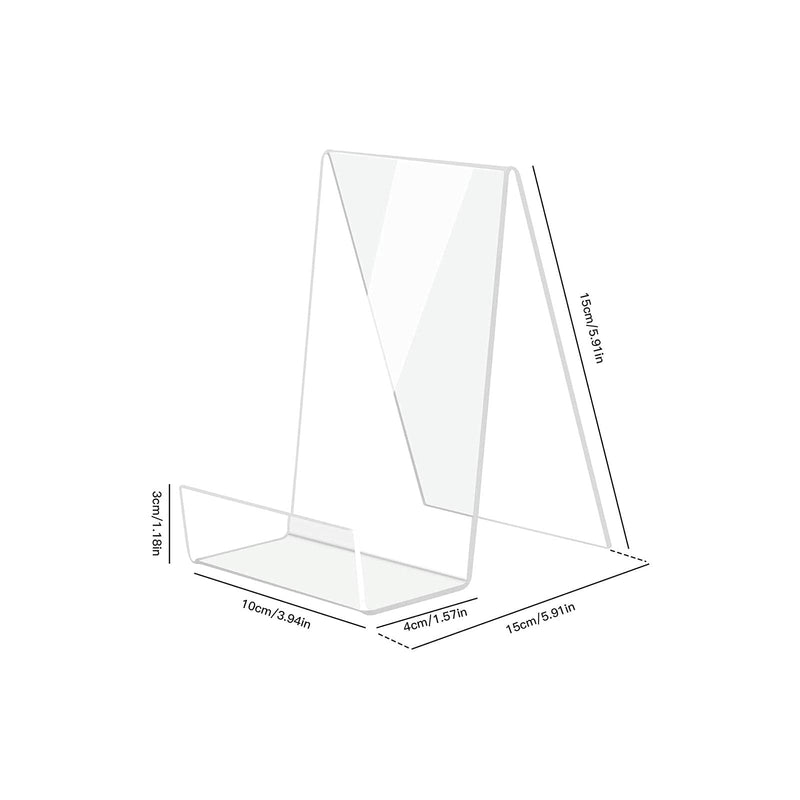 Actume 5PCS Clear Acrylic Book Stand, Transparent Acrylic Bookshelf, Book Holder Table, Picture Album and Brochure Holder for Displaying Books, Notebooks, Picture Albums, Picture Books, etc.