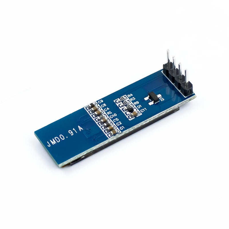 5 Pcs 0.91 Inch I2C OLED Display Module I2C OLED Screen Driver DC 3.3V~5V Compatible with Arduino (White Display Color)