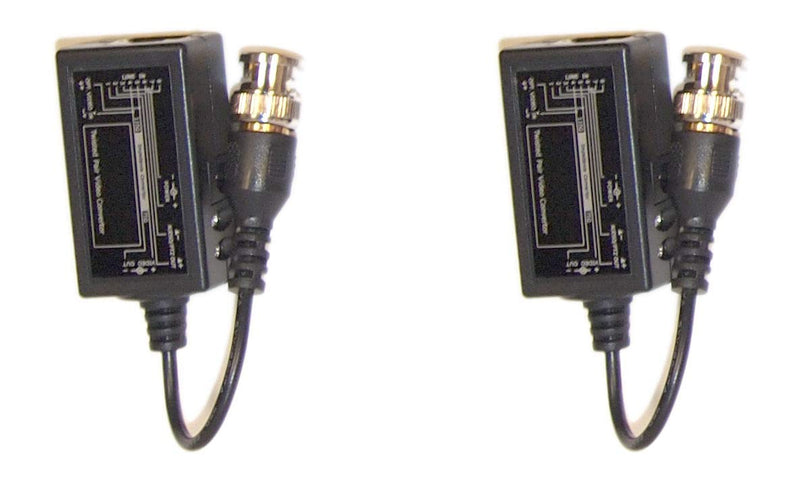 Evertech 4 Pairs (8 pcs) RJ-45 to BNC Converter Video Baluns with Power Connectors for Security CCTV Surveillance Camera