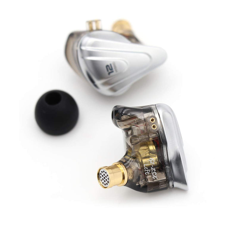 Linsoul KZ ZSX 5BA+1DD 6 Driver Hybrid in-Ear HiFi Earphones with Zinc Alloy Faceplate, 0.75mm 2 Pin Detachable Cable for Audiophile Musician (with mic, Black) with mic