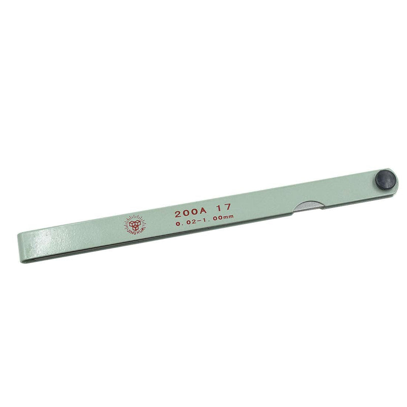 Rannb Metric Feeler Gauge Gap Measurement Tool 17-Leaf 0.02-1mm 200mm/8" Length