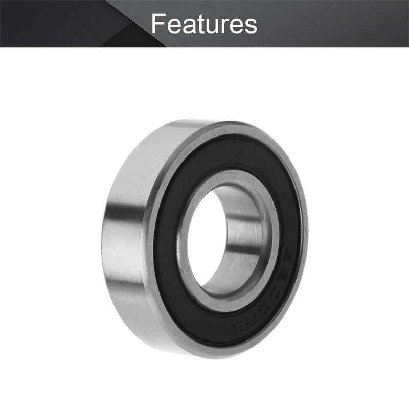 Othmro Deep Groove Ball Bearings,5Pcs 6900-2RS Deep Groove Bearings 0.39x0.87x0.24inch Double Sealed Bearing High Carbon Chromium Steel Roller Guide Bearing for Scooters Elevators Ship Rudder Shafts 5PCS 6900-2RS