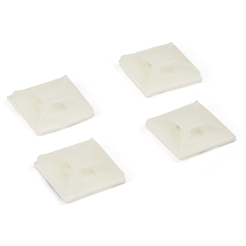 StarTech.com 100 Pack Cable Tie Mounts with Adhesive Tape for 0.13 in. (3.2 mm) Wide Ties - Nylon/Plastic Zip Tie Mounts - Electrical/Network Cable Wrap Mounts / 94V-2 Fire & UL Rated TAA (CBMCTM1) Small | 0.13 in. (3.2 mm) max. diameter