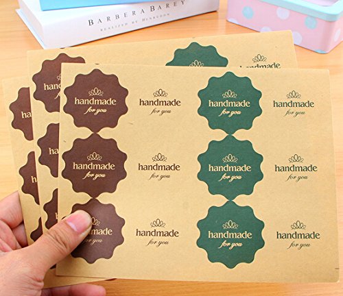 IMagicoo 480 Lovely Cute"Handmade" Label Seal Sticker Handmade Bakery Decorative Sticker (Style-2)