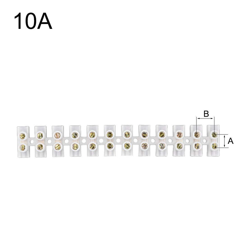 uxcell Terminal Strip Screw Terminal Barrier Block 10A 12 Position Dual Row Type H Wire Connector 2pcs