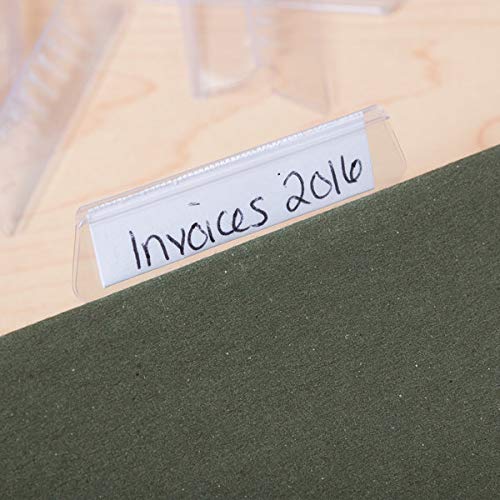 1InTheOffice Clear Hanging Folder Tabs, and Inserts 3-1/2" x 5/8", 50/Pack (3 1/2")