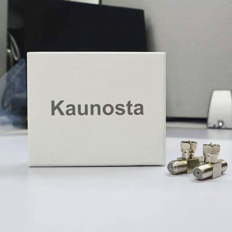 Kaunosta F-Type RG6 Coaxial Cable Connector Splitter Combiner 3 Way T-Shape F Male to Dual Female Coax Adapter for Satellite TV MATV CCTV and Related Consumer Television Products 2pcs