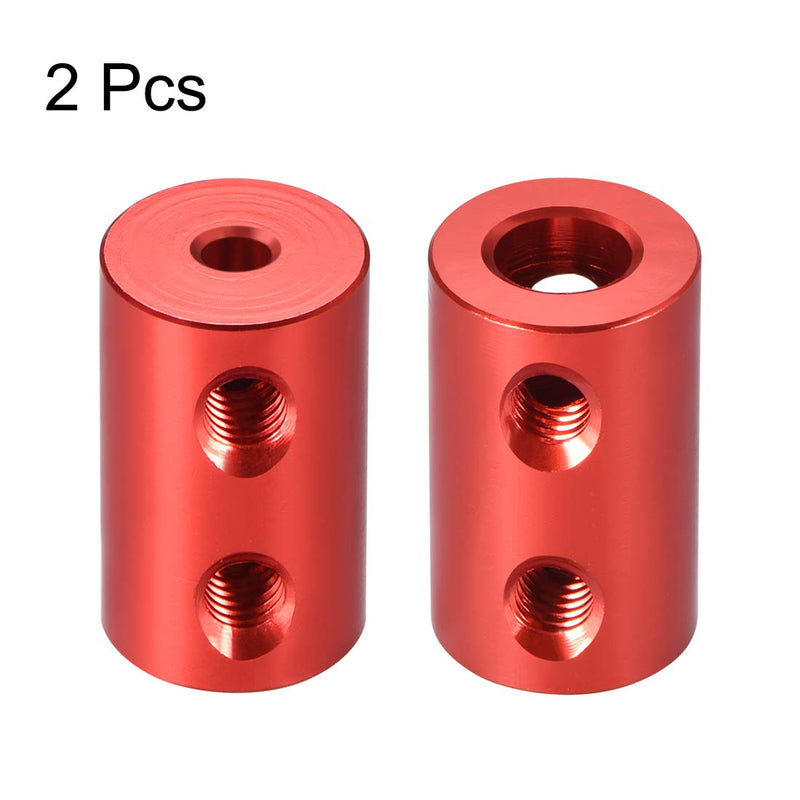 uxcell 3mm to 6mm Bore Rigid Coupling Set Screw L20XD12 Aluminum Alloy,Shaft Coupler Connector,Motor Accessories,Red,2pcs