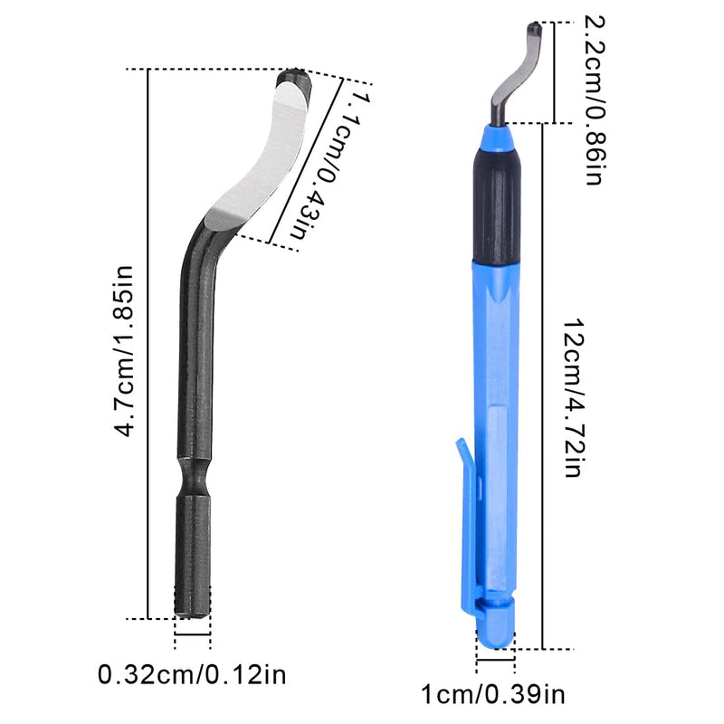 1 piece deburring tool universal, plastic hand deburring tool, 360° rotating blade cutting tool, hand deburring tool, with 2 replacement blades, for 3D printers, plastic, aluminum and stainless steel