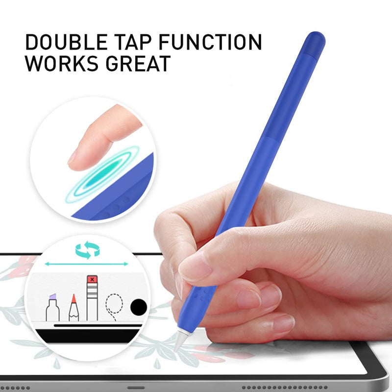 Delidigi Pencil Case Compatible with Apple Pencil 2nd Generation Case, Gradient Color Case Sleeve Silicone Cover Accessories for Apple Pencil 2nd Gen (Sea Blue) Sea Blue
