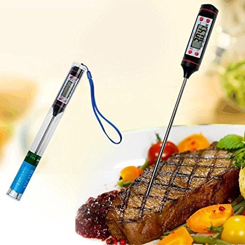 Meat Thermometer, Cooking Thermometer [5.8 Inch Long Probe] with Instant Read, LCD Screen, Hold Function for Kitchen Food Smoker Grill BBQ Meat Candy Milk Water