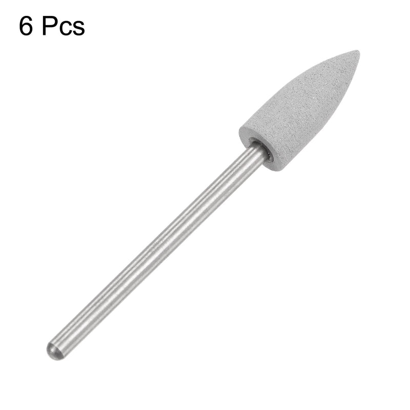 sourcing map 6 pieces 150 grain grinding stones 1/4" shank 1/9" diameter pointed grinding grinding and polishing heads for deburring buffing