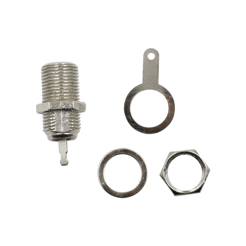 Hxchen F Type Panel Mounted Socket Female Jack Solder Connector Adapter - (5 Pcs)