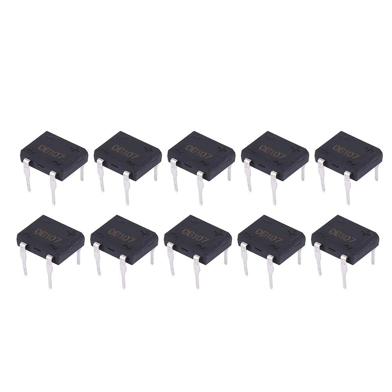 Bridge Rectifier 24V, Diode Bridge, Db107 Db107 Bridges Equal Judge for Household Appliances Industrial Electronic Circuit 1A 1000 V 10 Pieces