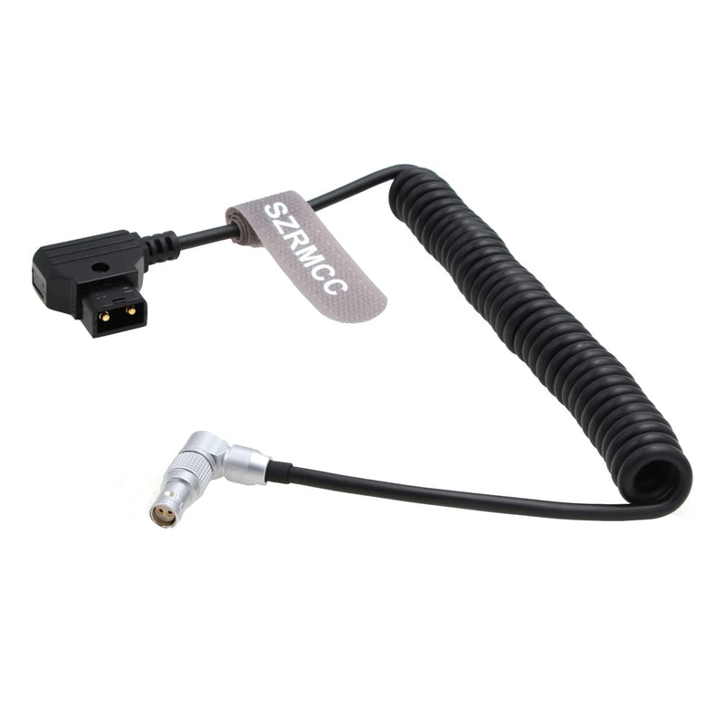 SZRMCC D-tap to 2 Pin Female Power Cable for RED Komodo Camera (Right Angle 2Pin, Coiled Cable) Right Angle 2Pin