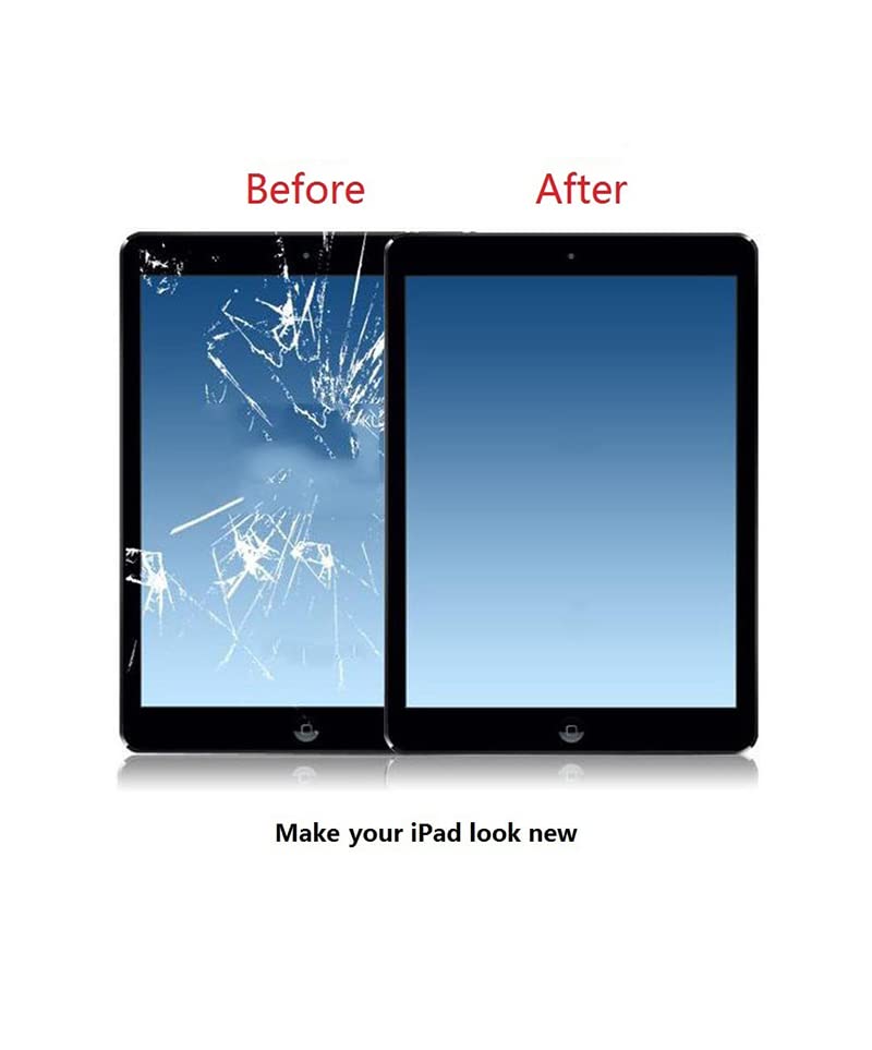 Zentop Touch Screen Digitizer for Black iPad 9 2021 9th Generation 10.2" A2602 A2603 A2604 A2605 Front Glass Assembly Replacement with Toolkit (Without Home Button)