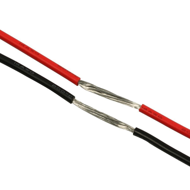 BNTECHGO 14 Gauge Silicone Wire 10 ft red and 10 ft Black Flexible 14 AWG Stranded Copper Wire silicone wire 10ft and 10ft silicone wire red and black