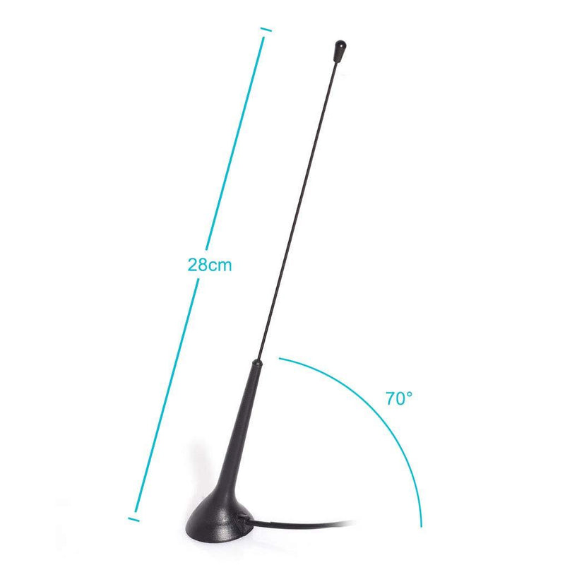 Bingfu Universal Car Antenna Magnetic Base Car Radio Antenna Car Stereo Antenna DIN Plug Aerial for Vehicle Truck SUV Truck RV Marine Boat Car Stereo Audio Radio Head Unit CD Media Receiver Player Tilted Antenna