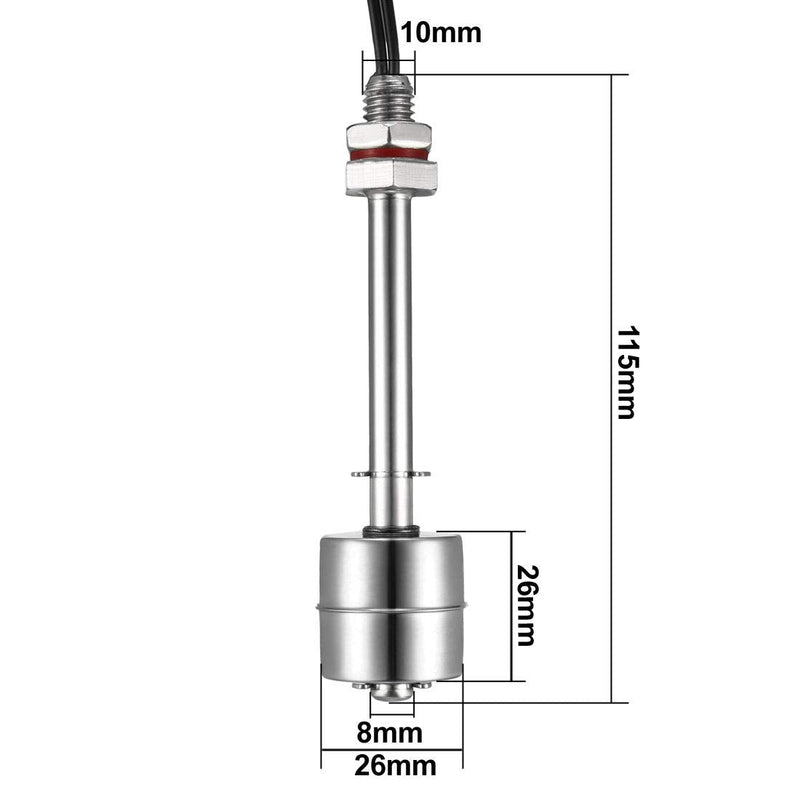 uxcell Stainless Steel Float Switch for Water Pump Tank swim pool garden pond Liquid Water Level Sensor M11 115mm Length