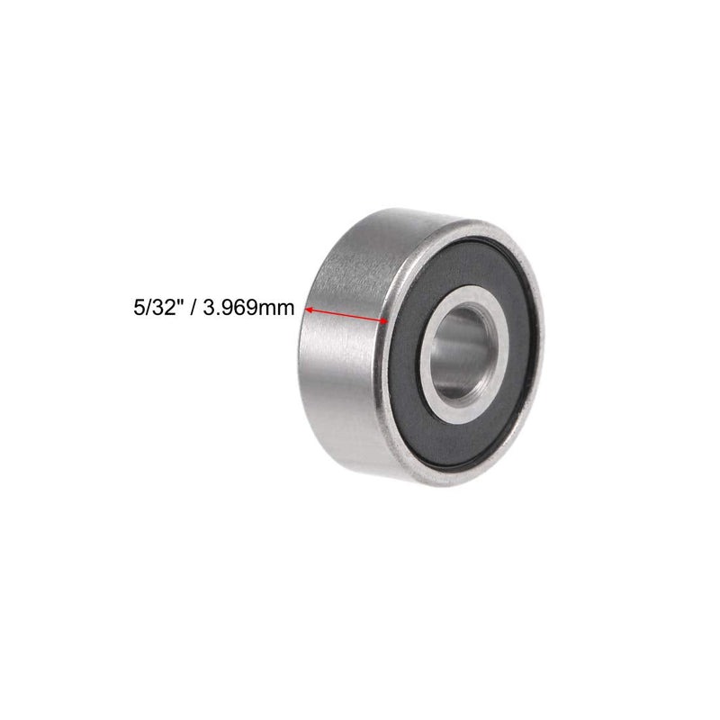uxcell R2-2RS Deep Groove Ball Bearing 1/8" x 3/8" x 5/32" Sealed Z2 Lever Bearings 10pcs