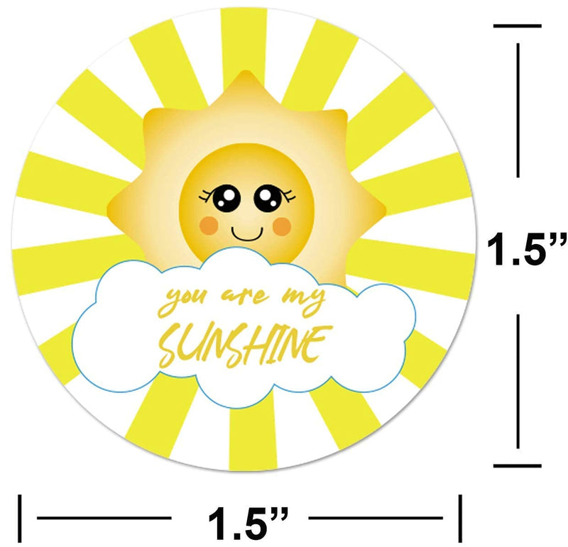 You Are My Sunshine Stickers Thank You Labels 1.5" - 500 pcs Sun Clouds Thank You Customer Appreciation Stickers for Baby Shower Birthday Party Favors, Small Businesses Packaging Labels (500pcs, 1.5 Inch) 500pcs