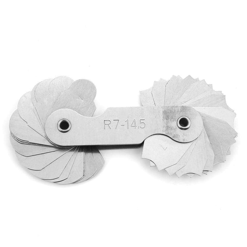 4Pcs Radius Gauge R0.3-1.5/ R1-6.5/ R7-14.5/ R15-25 Measure Tool Metric Reading and Portable Stainless Steel Radius Fillet Gauge Measuring Tool
