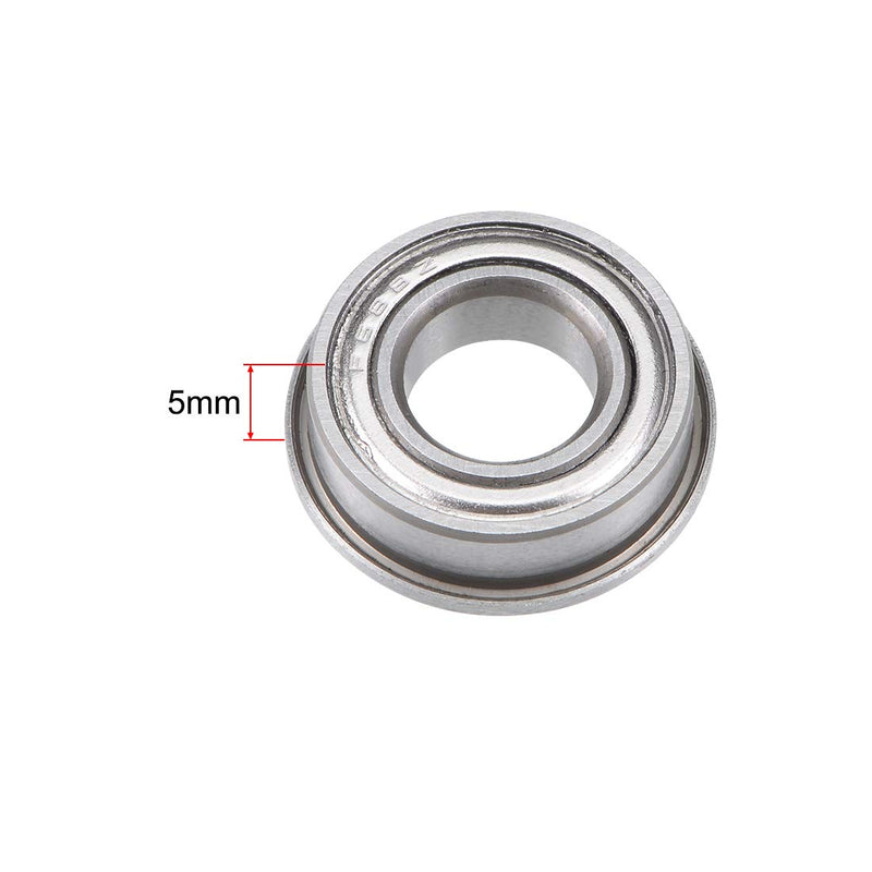 uxcell F688ZZ Flange Ball Bearing 8x16x5mm Shielded Chrome Steel Z2 Lever Bearings 5pcs