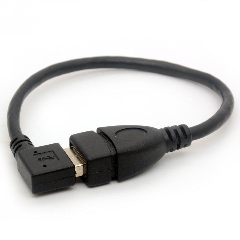 BSHTU USB 3.0 Extension Cable Angle 90 Degree Adapter Type A Male to Female High Speed Connection, Super Fast 5Gbps Data Transfer Sync Charger Lead (Right)