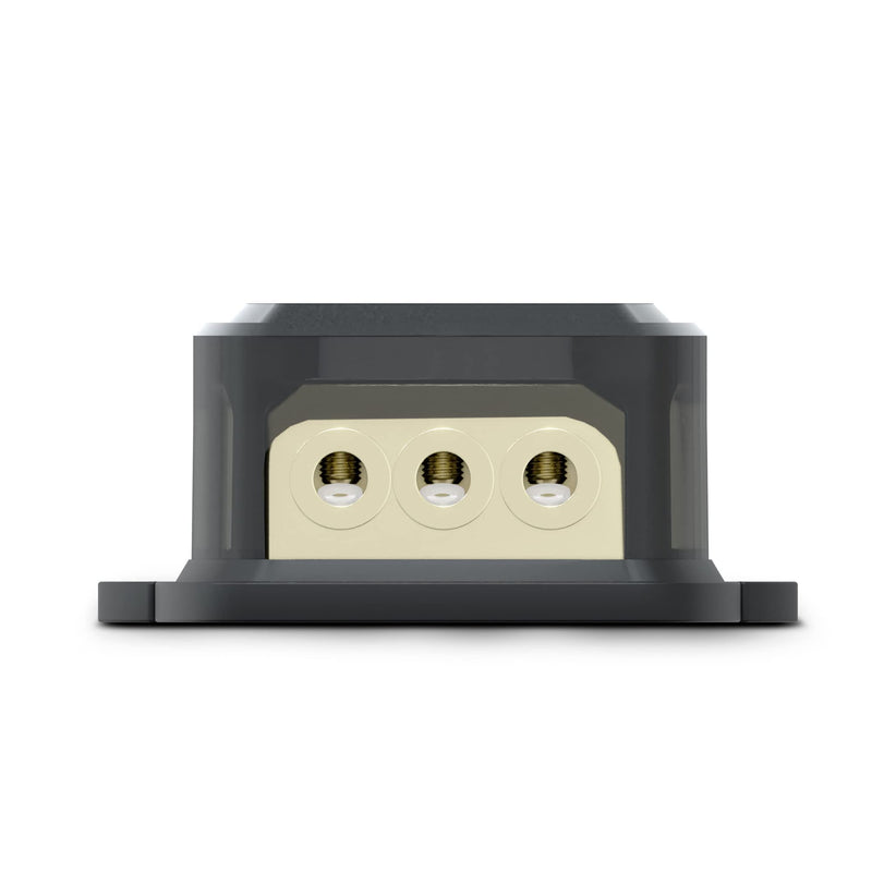 DS18 DB1034 Distribution Ground Block - 1 x 0GA In/ 3 x 4GA Out, Nickle Plated Internal Material, High-Strength Heat Resistant Plastic Housing, Oversized Set Screws for Secure Connections (1 In 3 Out) Single 1X0GA in - 3X4GA Out Standard Packaging