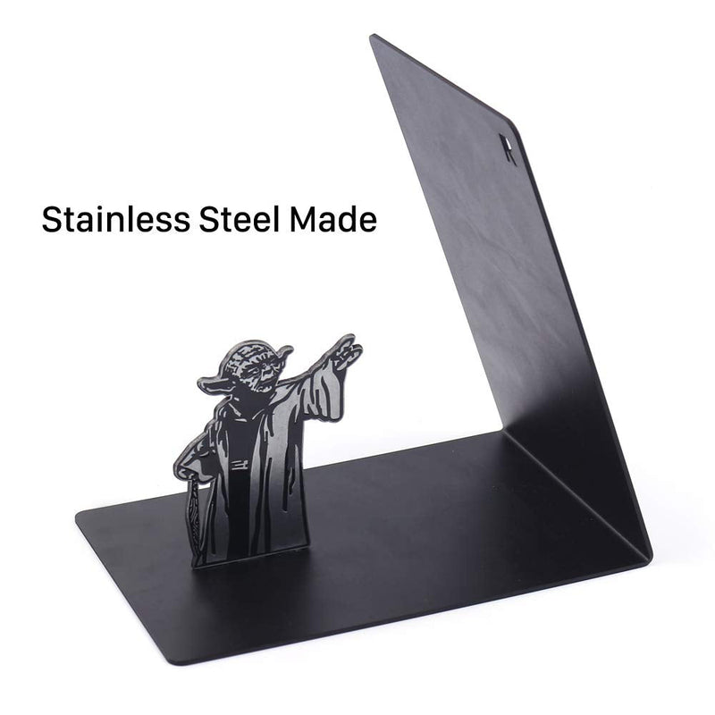Premium Heavy-Duty Metal Bookend - Black L-Shaped Bookend Supports on Office Desk, Creative Gift for Dad and Lover (Master) Master