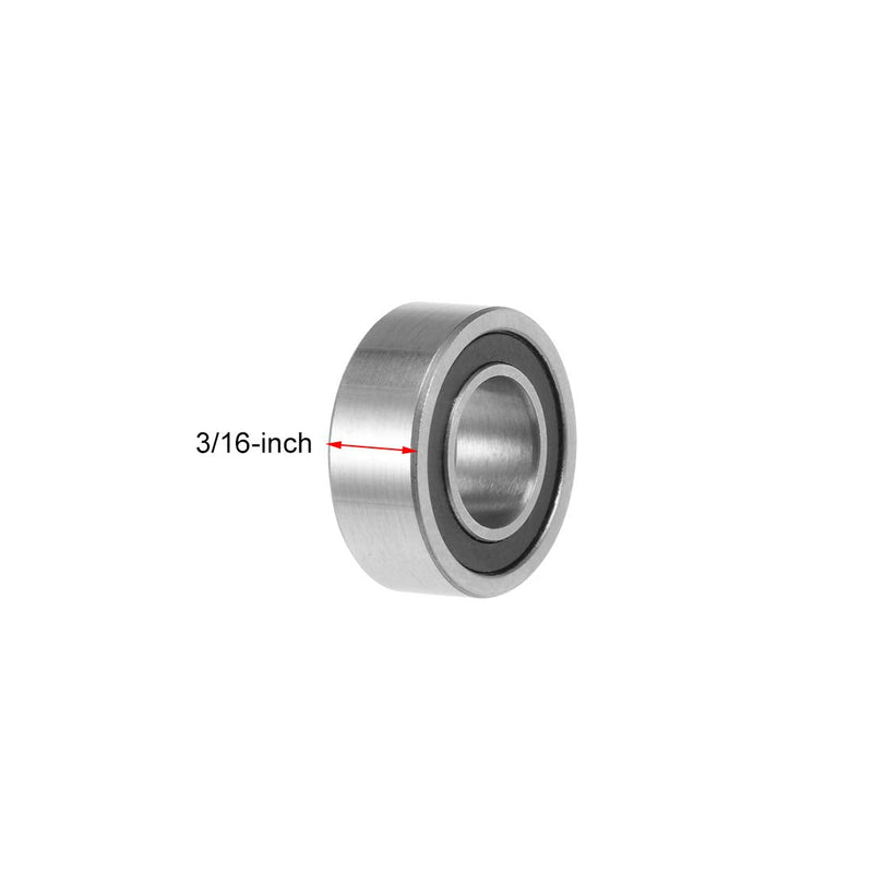 uxcell R188-2RS Deep Groove Ball Bearings 1/4" x 1/2" x 3/16" Double Sealed Chrome Steel P0(ABEC1) 10pcs
