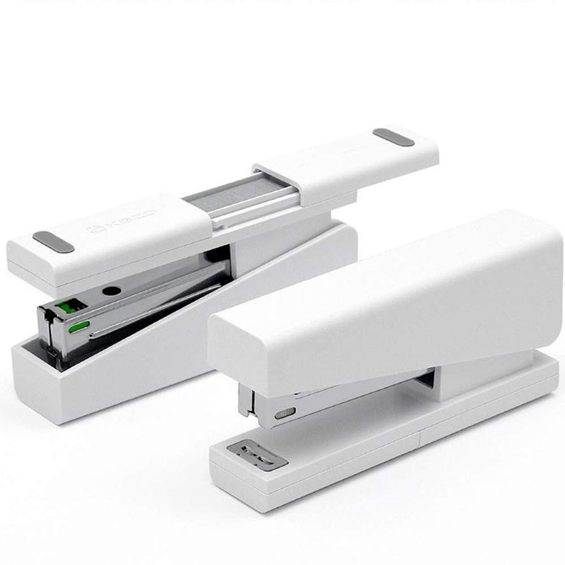 Stapler, Desktop Stapler, Classic Office Stapler, 20 Sheets Capacity White Stapler Set with Storage Free 100 pcs Staples