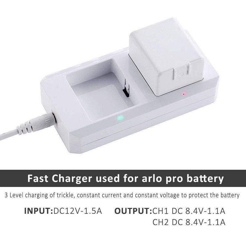 Charging Station for Arlo Charger for Arlo Batteries for Arlo Pro & Arlo Pro 2 & Arlo Go & Arlo Security Light VMA4410 Fireproof Material Adapter Pass FCC & UL Certified With 12V Adapter