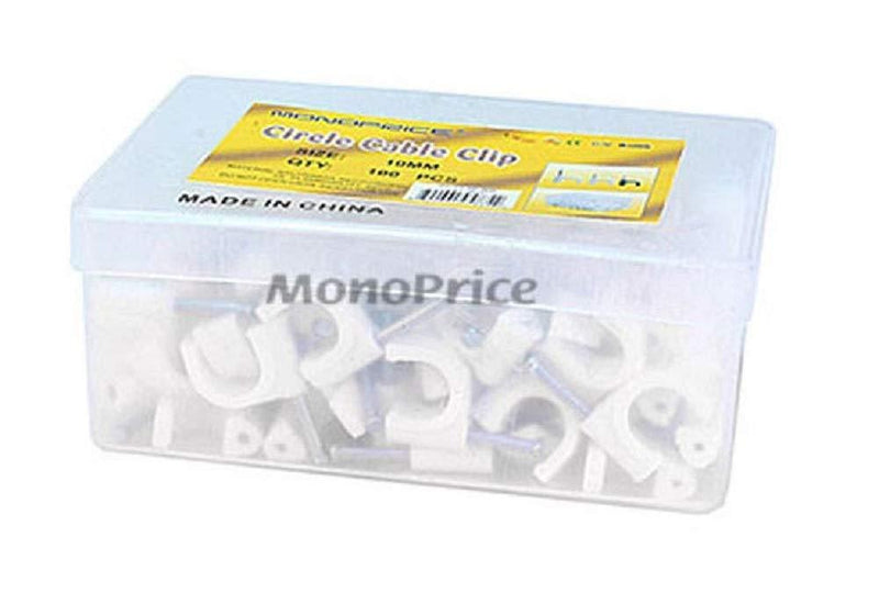 Monoprice Circle cable clips with steel nail, 10mm, 100pcs/Pack