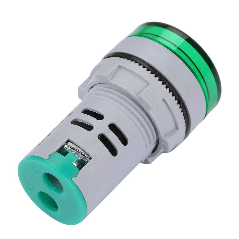 Digital DC Voltmeter LED Display Voltage Meter 6-100V Signal Light DC Voltage Meter Indicator Round Lamp Tester Blue Red White Green Yellow(Green)