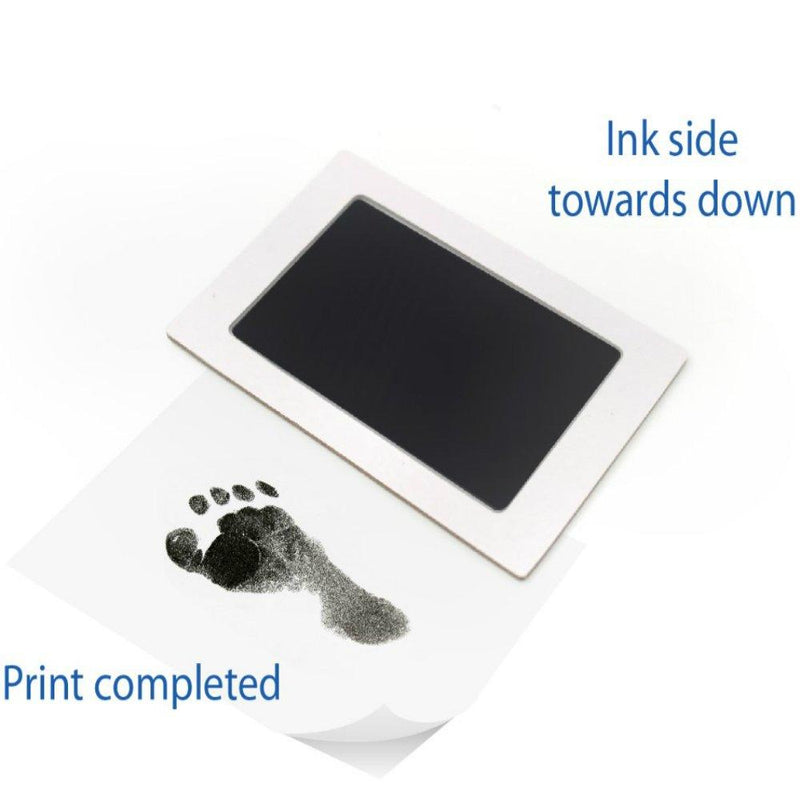 Large Clean Touch Ink Pad for Baby Handprints and Footprints â€“ Inkless Infant Hand & Foot Stamp â€“ Safe for Babies, Doesnâ€™t Touch Skin â€“ Perfect Family Memory or Gift, Black Print Kit by Tiny Gifts Large