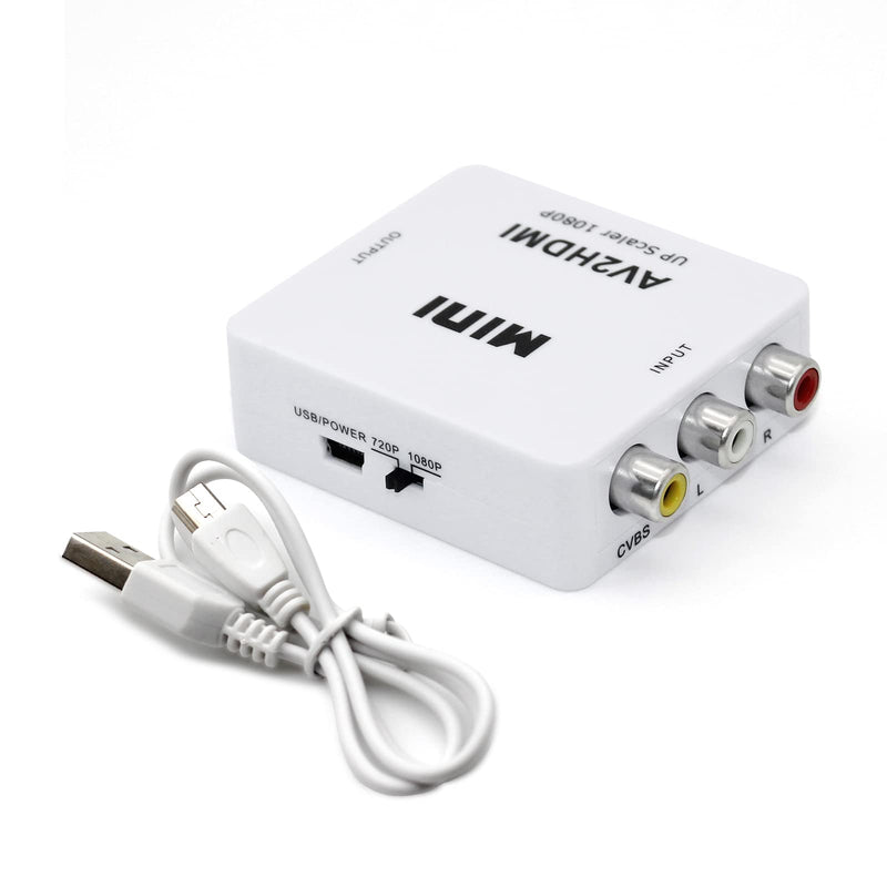 RCA to HDMI Converter,Sorthol AV to HDMI 1080P Composite CVBS AV to HDMI Video Audio Converter Adapter for PAL/NTSC for PC Laptop Xbox PS4 PS3 TV STB VHS VCR Camera DVD