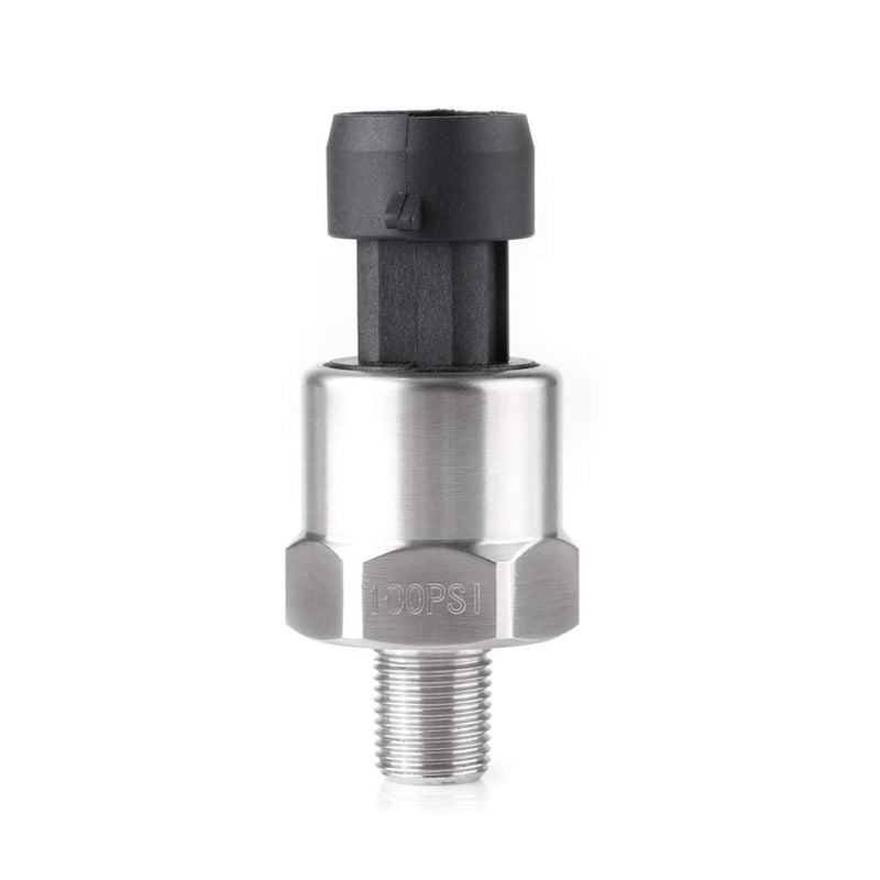 Pressure Transducer Sender Sensor for Oil Fuel 0.5-4.5V, Pressure Sender, 1/8"NPT Thread Stainless Steel, Compatible with Oil, Fuel, Air, Water(100PSI) 100PSI