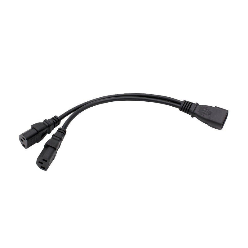 Leen4You Power Extension Cable Single C14 Male to Dual C13 Female Power Y-Lead Cable Splitter Adapter Cord Short Cable Black