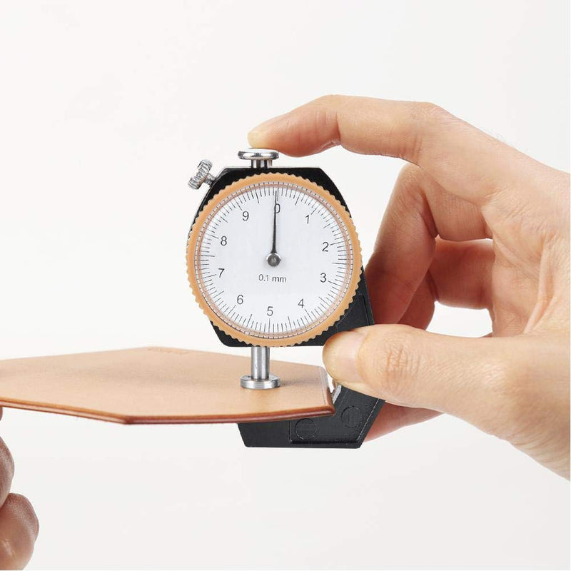 0~10mm Thickness Gauge, Flat Head Thickness Tester Dial for Leather Cloth Measuring Accuracy 0.1mm
