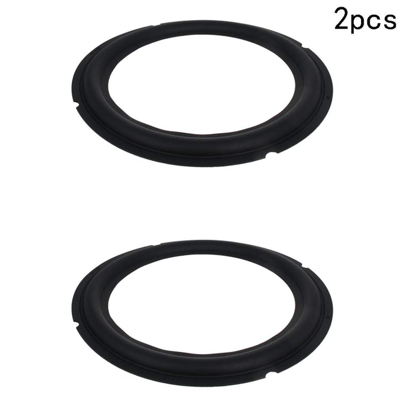 Fielect 2Pcs 8 Inch Black Notch Speaker Rubber Edge Surround Rings Replacement Parts for Speaker Repair or DIY 8" Black Notch