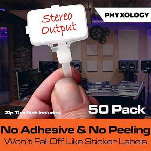 Heavy Duty Zip Tie Labels for Cables and Cords, 50Pk. Durable, Protective Box Attaches to Zip Ties for Easy Cord and Cable Organization. Best Reusable Wire Management Ties. Includes Easy Write Inserts