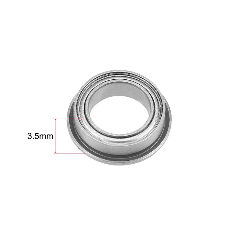 uxcell MF128ZZ Flange Ball Bearing 8x12x3.5mm Shielded Chrome Bearings 5pcs
