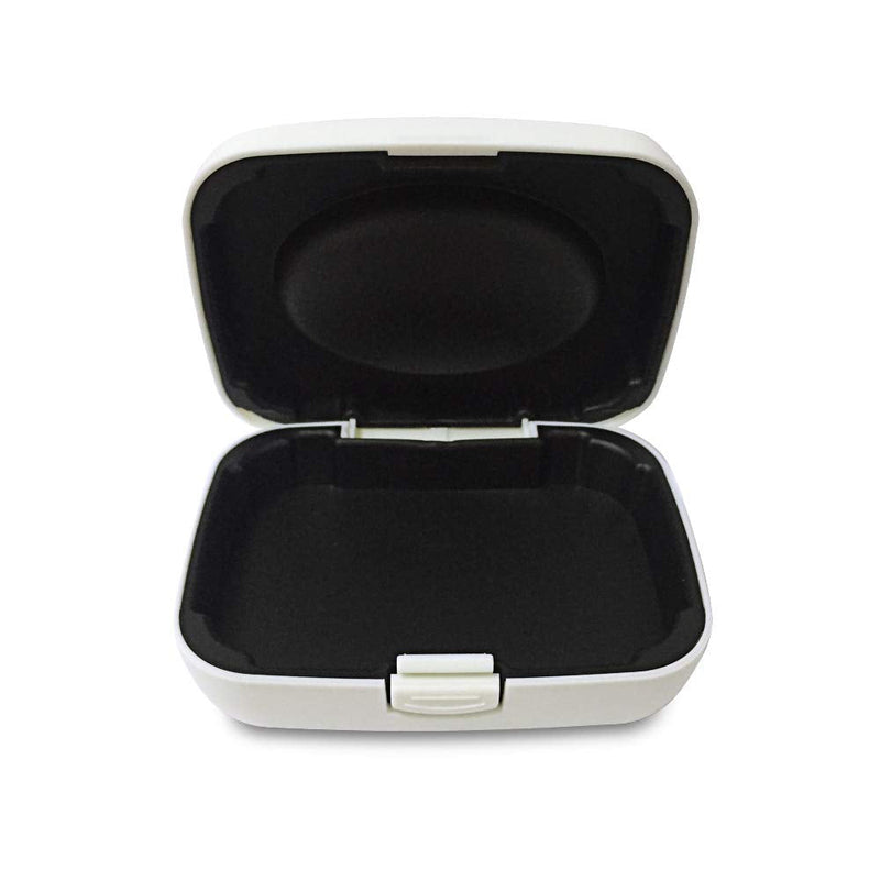 Hearing Aid Case Hard - Portable Protective Storage Case for BTE CIC IIC ITE (White)