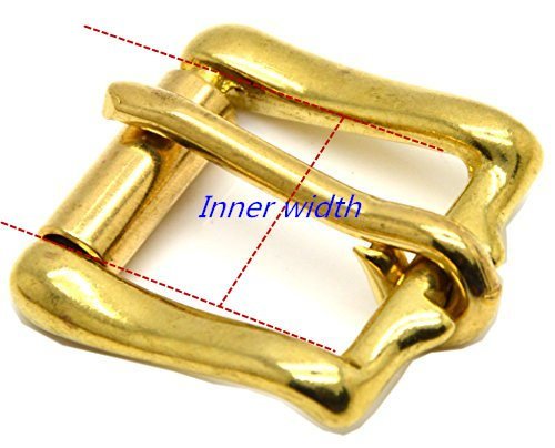 Okones Pack of 4,1'' Inner Width,Solid Brass Rectangle Buckle for Straps Bags Belting Leathercarft (insides 1'') insides 1''