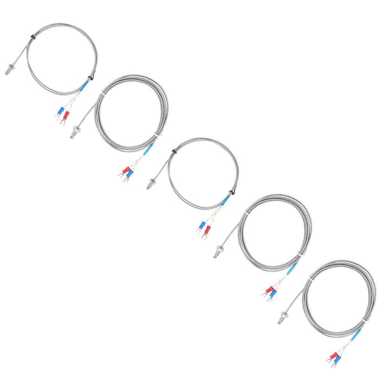 Thermocouple K Type, M6 Screw Fine Thread Type K Thermocouple Temperature Sensor Wire 0-400℃ 1M/2M/3M/4M/5M