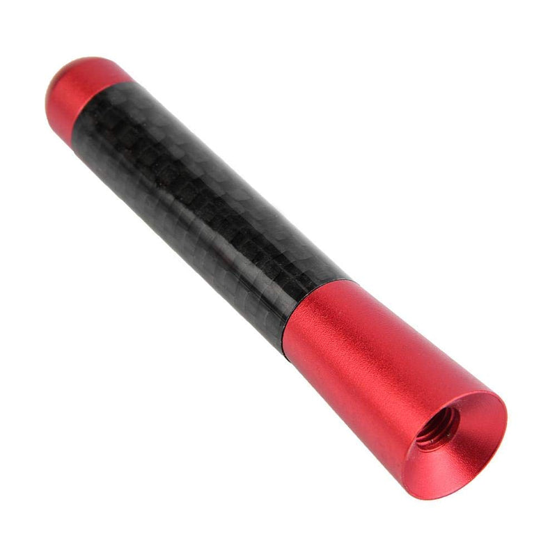 Acouto Car Antenna 3 Inch Carbon Fiber Universal Car Modification Screw Radio Antenna Short Car Antenna Aerial Replacement (Red) Red