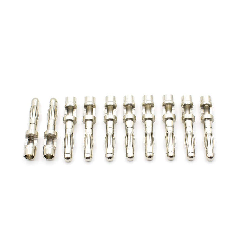 10Pcs 4mm Banana Plugs Solder DIY Banana Plug Male Connectors Adapters for Multimeter Test Leads Probes Red+Black