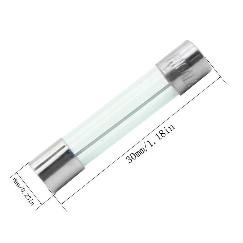 250pcs Quick Blow Glass Tube Fuse Assorted Kit 250V 0.5A, 1.5A, 2.5A, 3A, 4A, 7A, 10A, 15A, 25A, 30A, 6x30mm, 250V 2A, 4A, 8A, 15A, 25A, 5x20mm Ted Lele (5x20mm and 6x30mm)