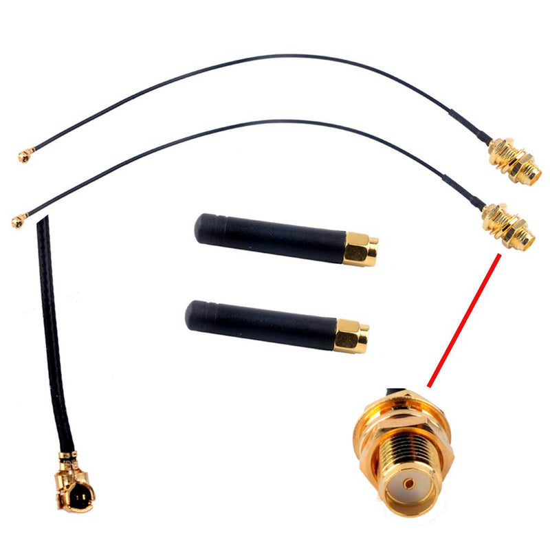 DIYmall U.FL IPEX to SMA Connector Antenna 915MHz for Lora Board Lora32u4 II WiFi Lora32 (Pack of 2pcs)